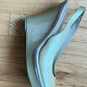 Wedge beautiful light green wedge sandal .